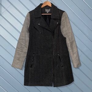 Tinley Road Wool Blend Mixed Media Charcoal Grey Tweed Jacket